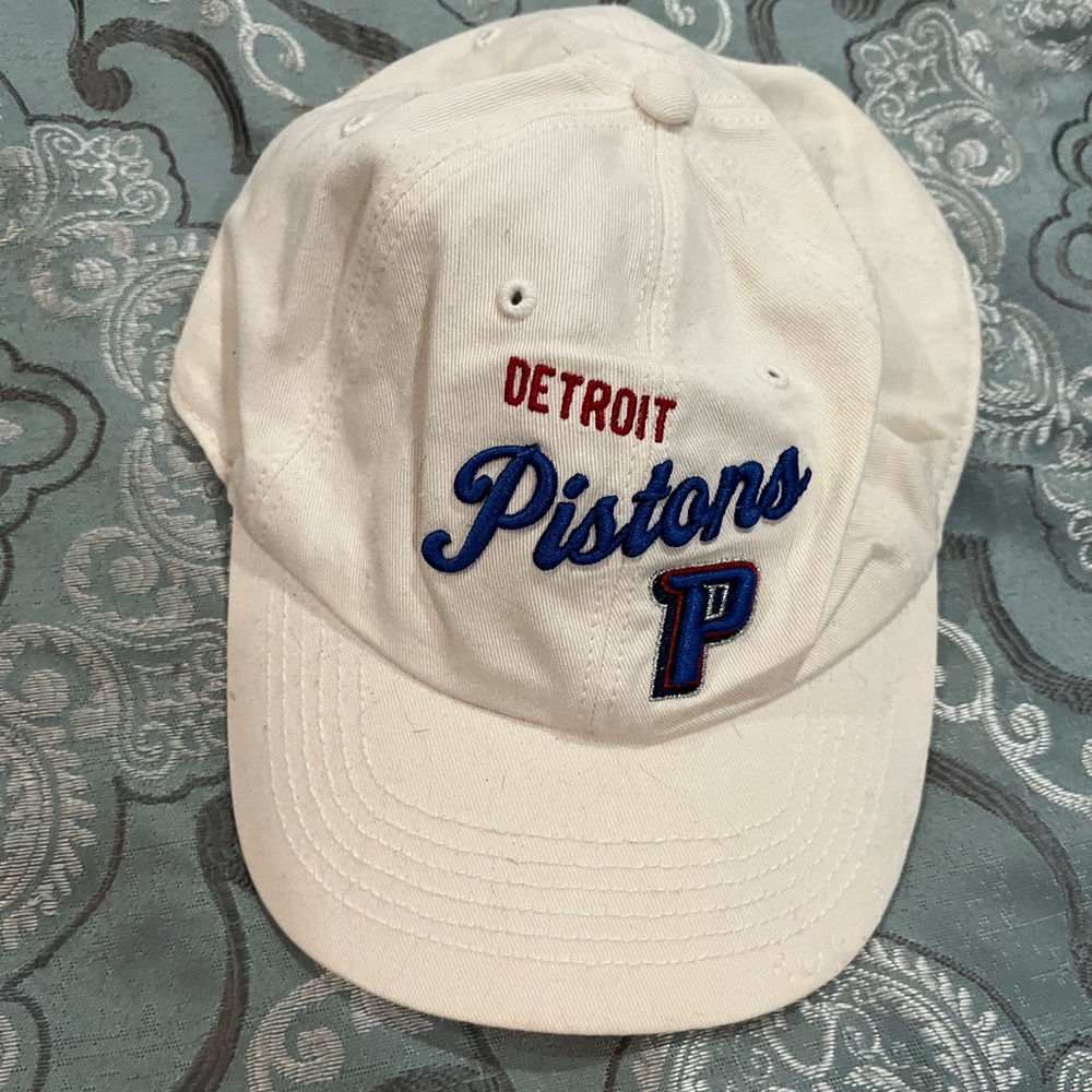 NBA Detroit Pistons White Blue Six-Panel Hat